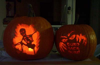 pumpkins in the dark