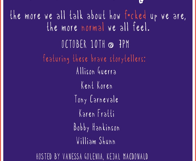 Taboo Tales NYC, Monday, October 10th, 7:00 pm, The PIT, 123 E. 24th St., New York, NY 10010