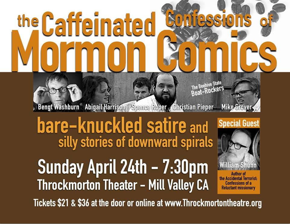 Caffeinated Confessions of Mormon Comics, Throckmorton Theater, 24 April 2016
