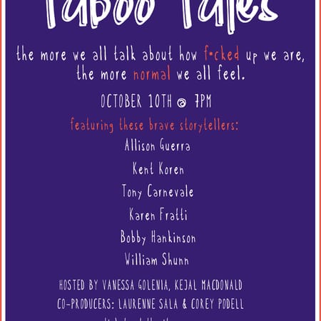 Image of: Reminder: Taboo Tales NYC is TONIGHT at The PIT