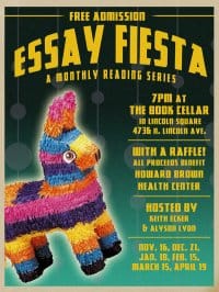 Image of: Reading at Essay Fiesta, tonight at The Book Cellar